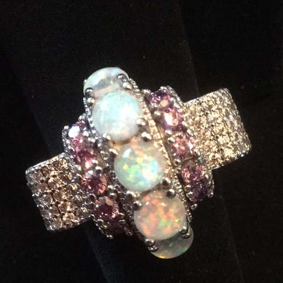 EXQUISITE DESIGNER ARTISTIC Art Deco OPALITE RING - Picture 2 of 8